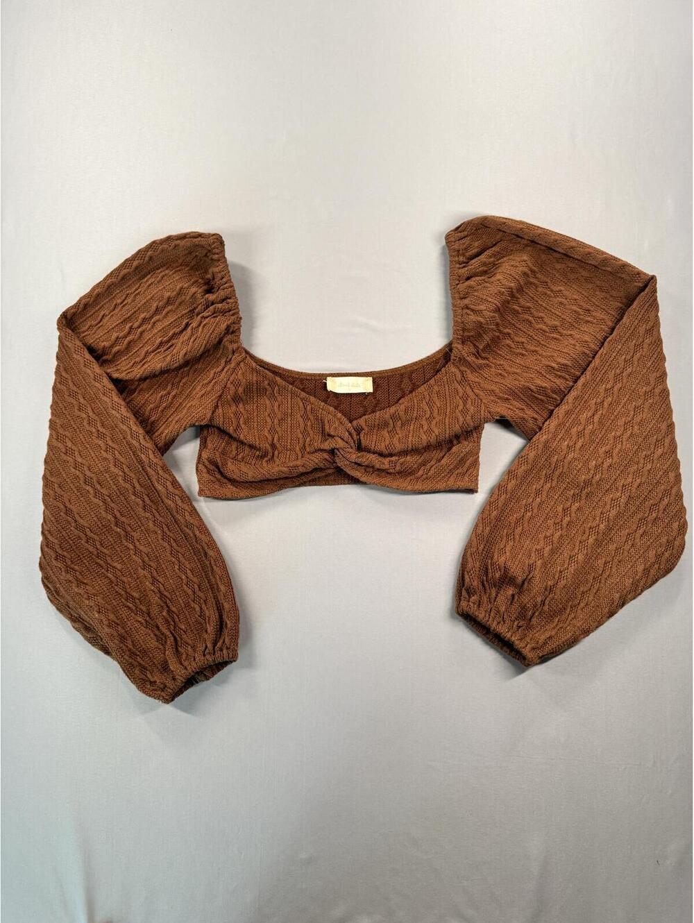 Alter'd State | Small | Cable Knit Twist Front Crop Top